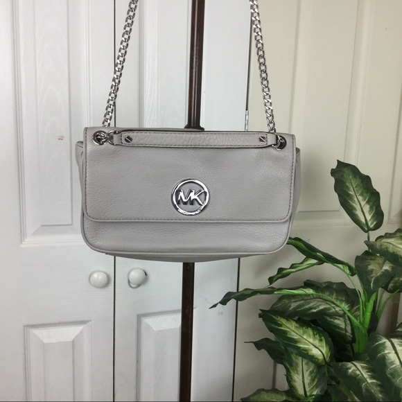 MICHAEL KORS FULTON GREY LEATHER SHOULDER BAG - Picture 5 of 6